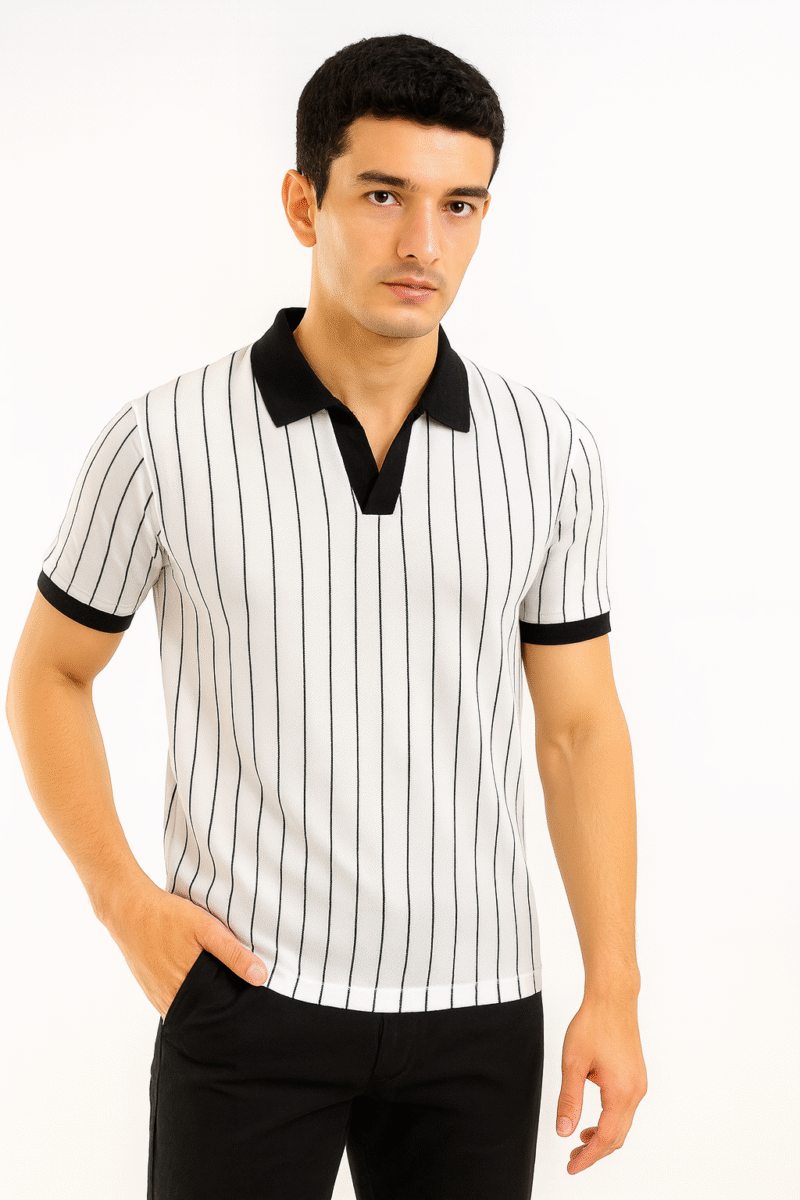Vertigo Pinstripe Polo - Image 4