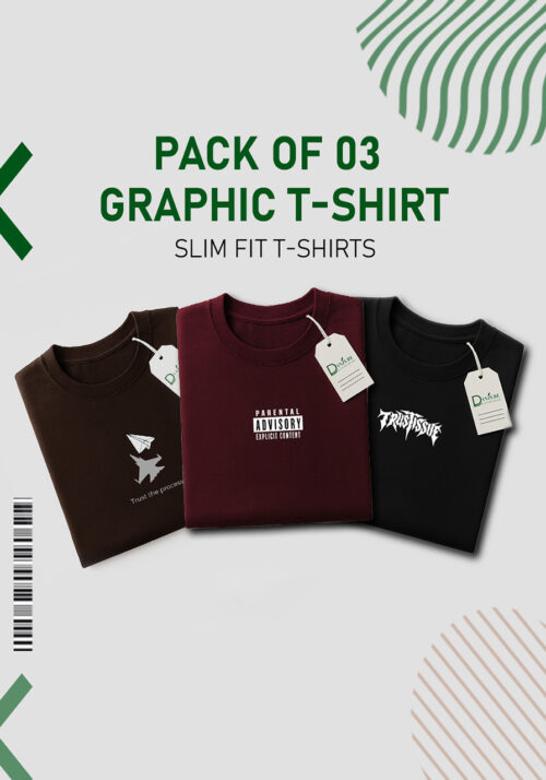 Pack 03 Slim Fit Graphic Tee Bundle
